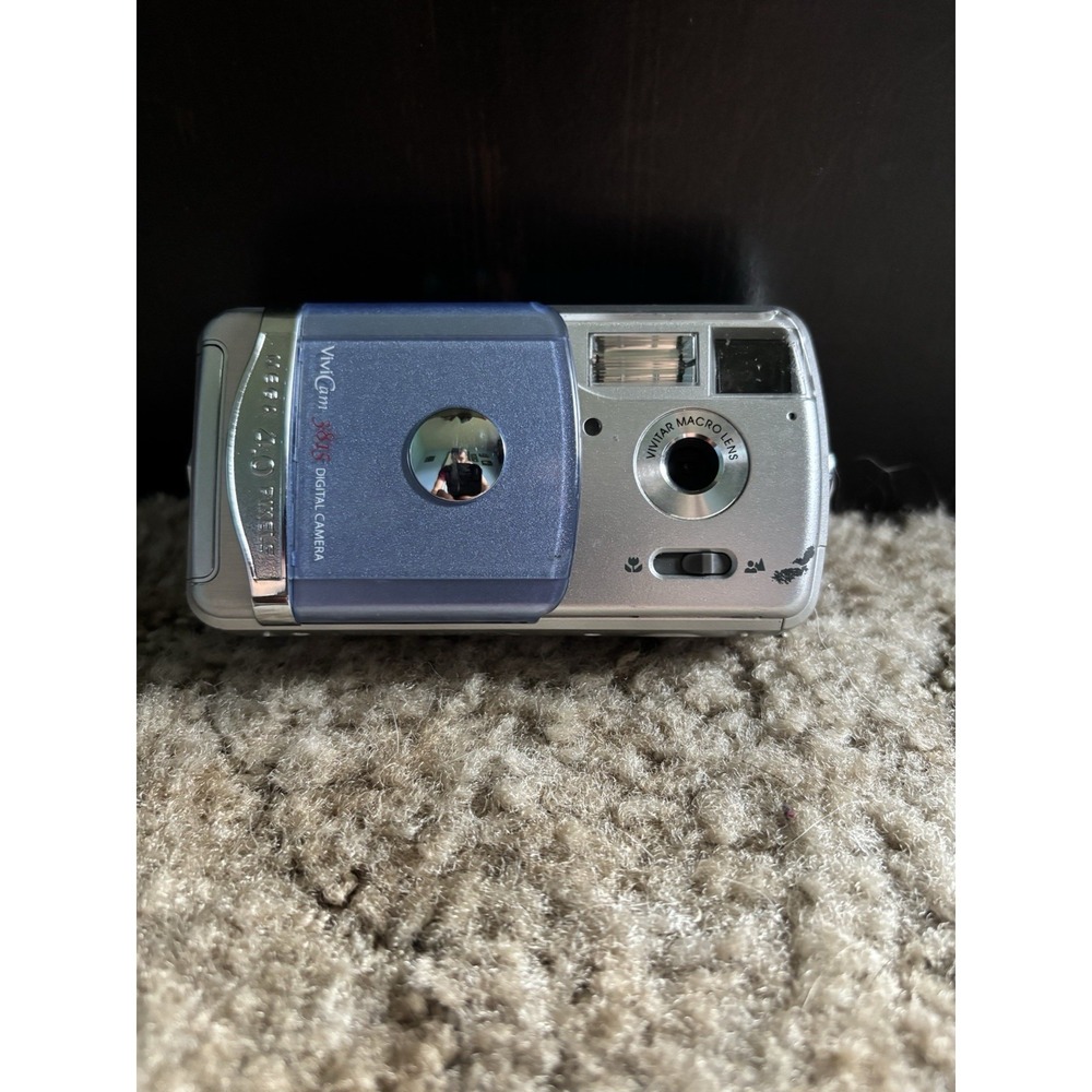 Vivitar ViviCam 3815 4.0MP Digital Camera Silver Blue w/ Case Tested